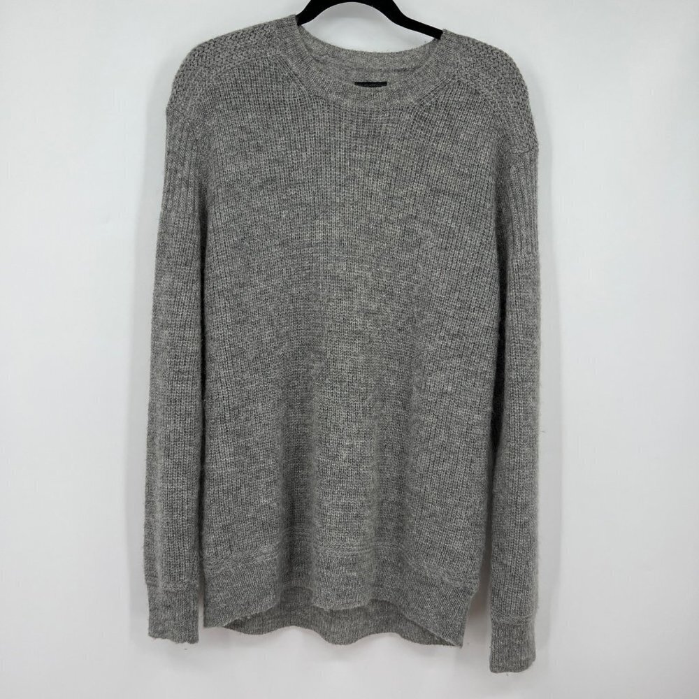 Allsaints Oskol Crew Gray Wool Mohair Blend Sweater woman's size large